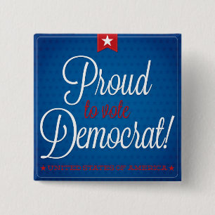 Democrat 2 Inch Square Button