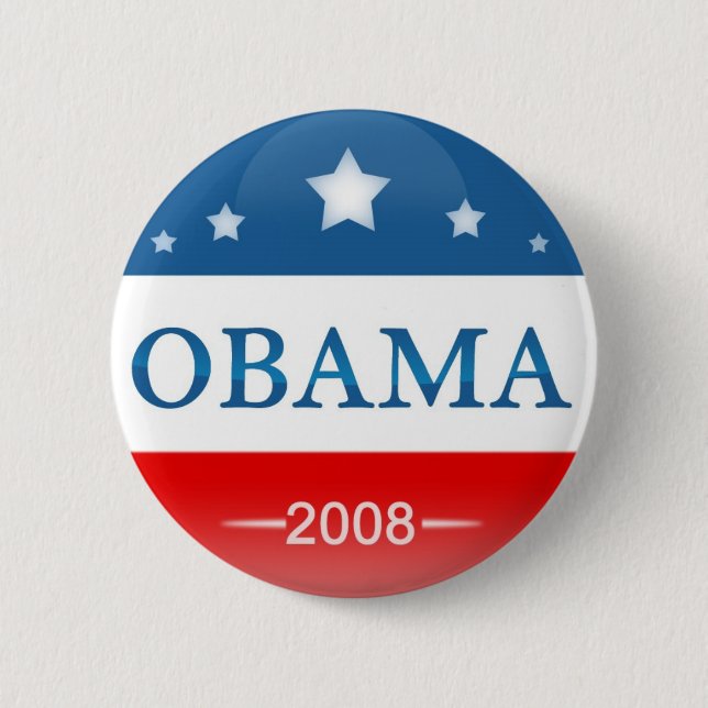Democrat Barack Obama 2008 2 Inch Round Button (Front)