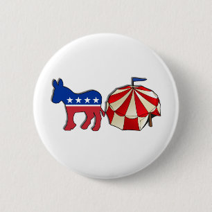 Democrat Circus Donkey 2 Inch Round Button