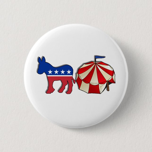 Democrat Circus Donkey 2 Inch Round Button (Front)