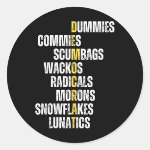 Democrat Definition Conservative Republican Anti-l Classic Round Sticker