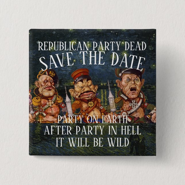 DEMOCRAT DHS CBP ICE TSA PARTY VOTE ELECTION TEE 2 INCH SQUARE BUTTON (Front)