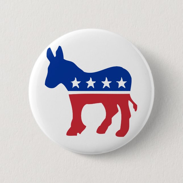 Democrat Donkey 2 Inch Round Button (Front)