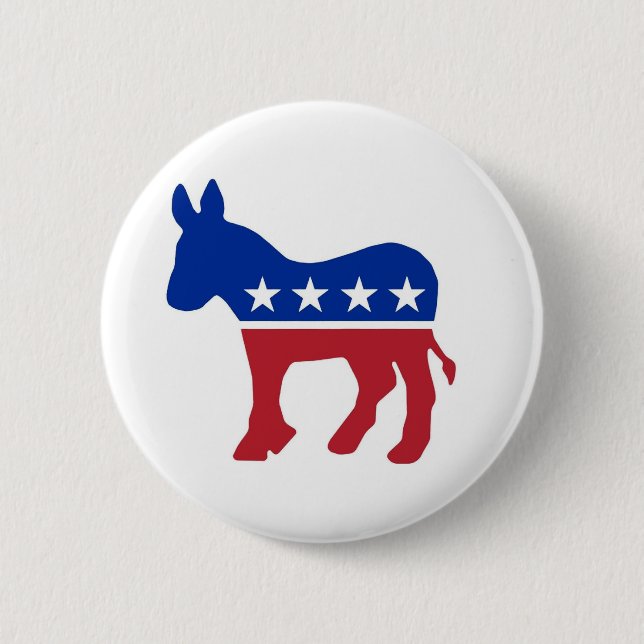 Democrat Donkey  2 Inch Round Button (Front)