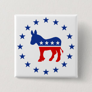 Democrat Donkey 2 Inch Square Button