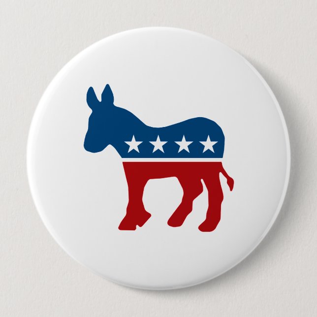 Democrat Donkey 4 Inch Round Button (Front)
