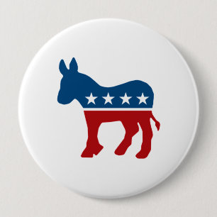 Democrat Donkey 4 Inch Round Button