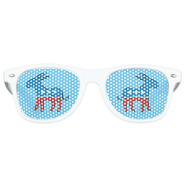 Democrat Donkey Blue Retro Sunglasses (Front)