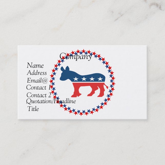 Democrat donkey business card (Front)