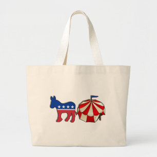 Democrat Donkey Circus Large Tote Bag
