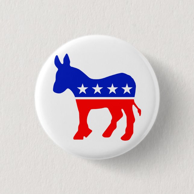 Democrat Donkey Logo 1 Inch Round Button (Front)