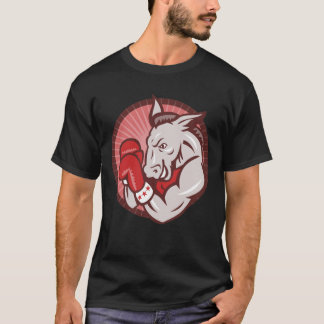 Democrat Donkey Mascot Boxer Boxing Retro T-Shirt