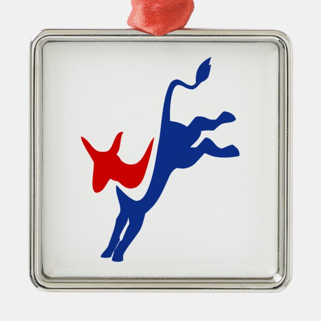 Democrat Donkey Metal Ornament (Front)