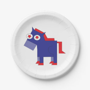 Democrat Donkey Paper Plate