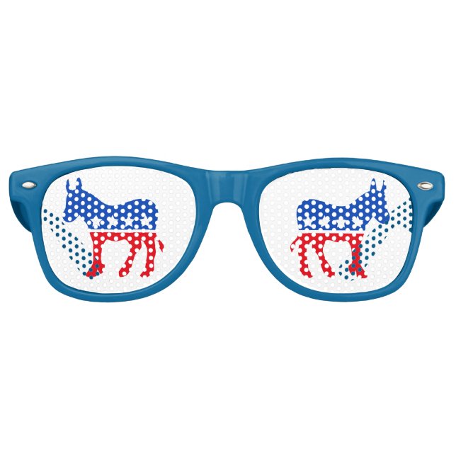 Democrat Donkey Political Party Retro Sunglasses (Front)