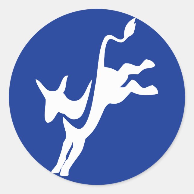 Democrat Donkey Round Sticker (Front)