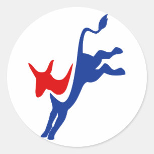 Democrat Donkey Round Sticker