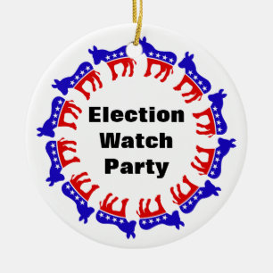 Democrat Election Watch Party Ceramic Ornament