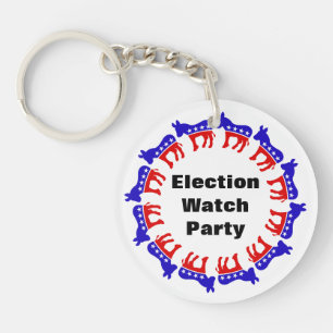 Democrat Election Watch Party Keychain