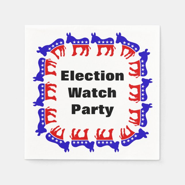 Democrat Election Watch Party Napkin (Front)