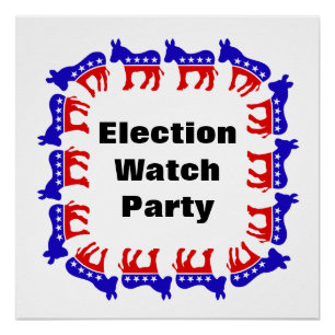 Democrat Election Watch Party Poster