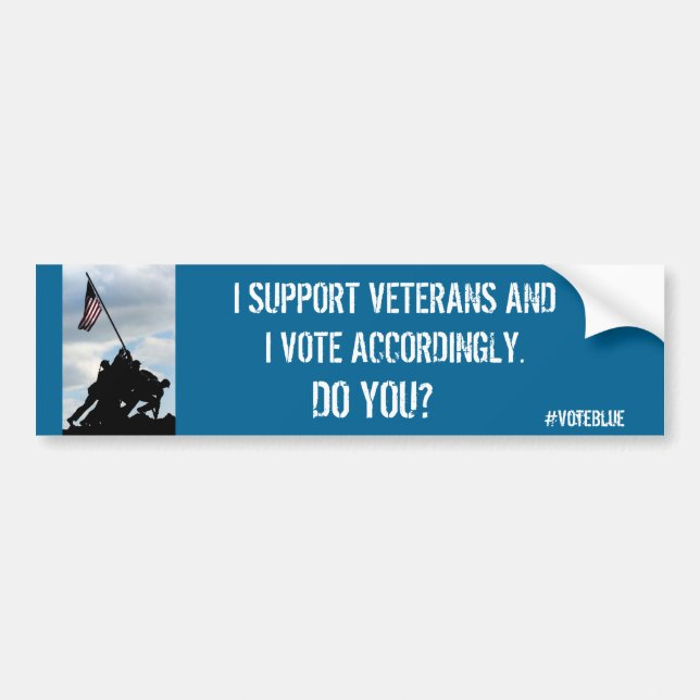 Democrat For Veterans Bumper Sticker (Front)