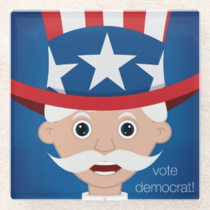 Democrat Glass Coaster