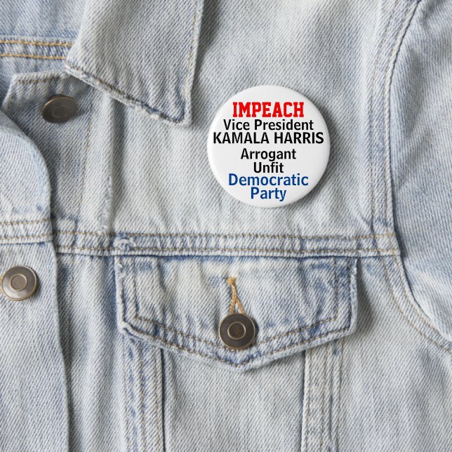 Democrat Impeach Harris 2 Inch Round Button (In Situ)