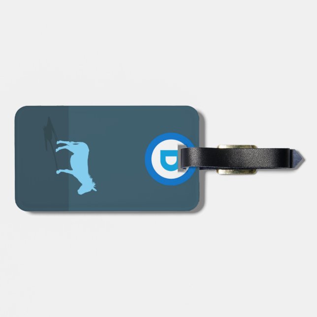 Democrat Luggage Tag w/ leather strap (Back Horizontal)