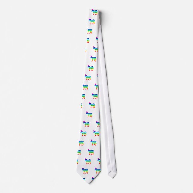 Democrat Original Donkey Distressed Rainbow Tie (Front)
