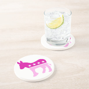 Democrat Original Donkey Pink Coaster