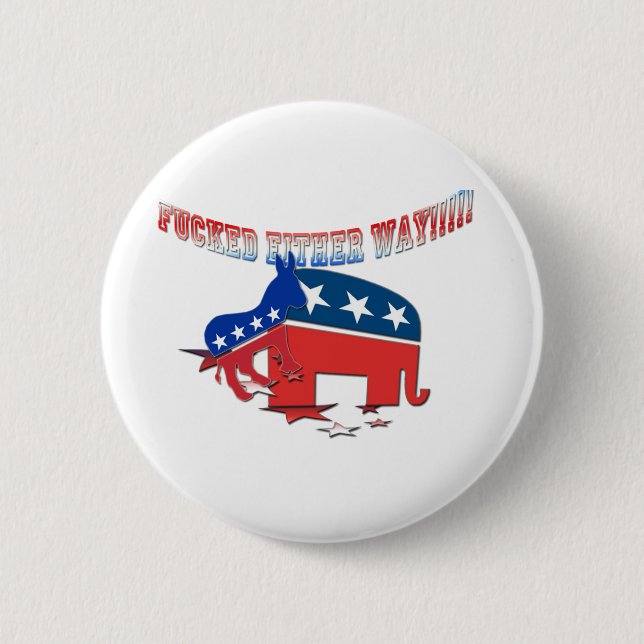 Democrat Republican 2 Inch Round Button (Front)