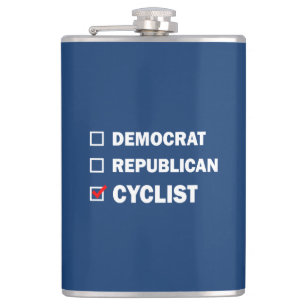 Democrat Republican Cyclist Hip Flask