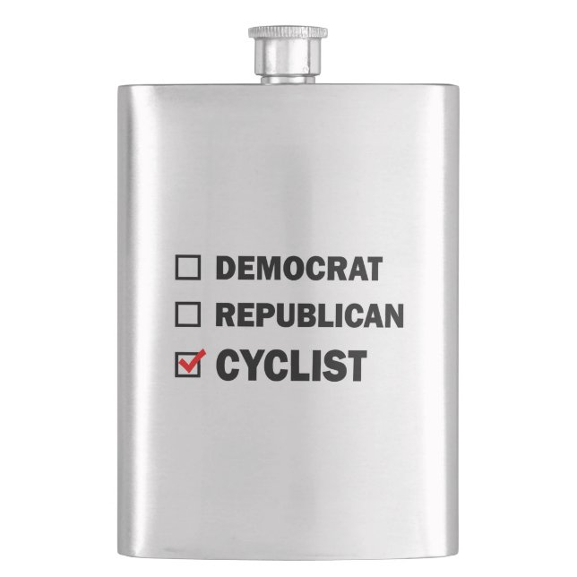 Democrat Republican Cyclist Hip Flask (Front)