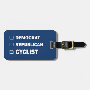 Democrat Republican Cyclist Luggage Tag