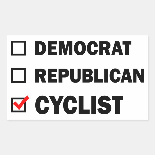 Democrat Republican Cyclist Sticker (Front)