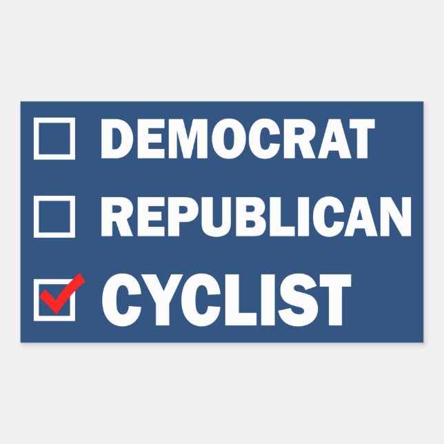 Democrat Republican Cyclist Sticker (Front)