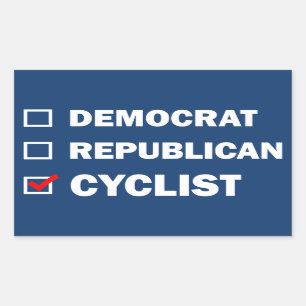 Democrat Republican Cyclist Sticker