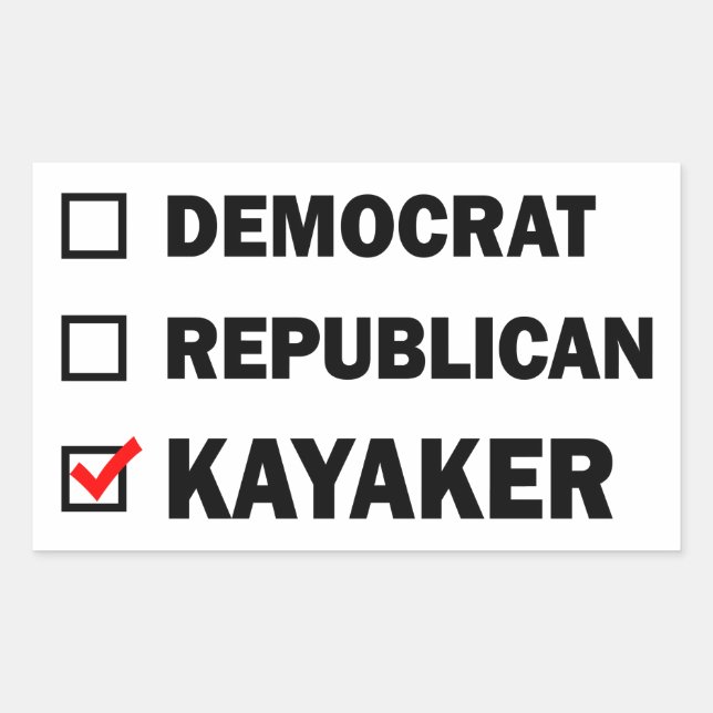 Democrat Republican Kayaker Sticker (Front)