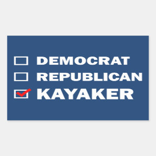 Democrat Republican Kayaker Sticker