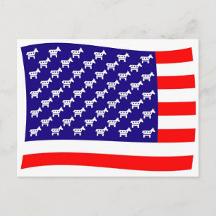 Democrat Stars and Stripes Flag Postcard