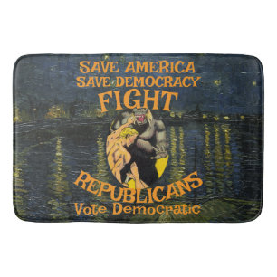 DEMOCRAT ZL X1 KP PARTY VOTE ELECTION COST TEE BATH MAT