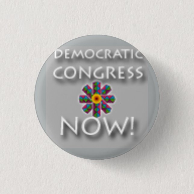 Democratic Congress Now Party Logo 1 Inch Round Button (Front)