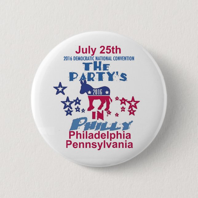 Democratic Convention 2 Inch Round Button (Front)