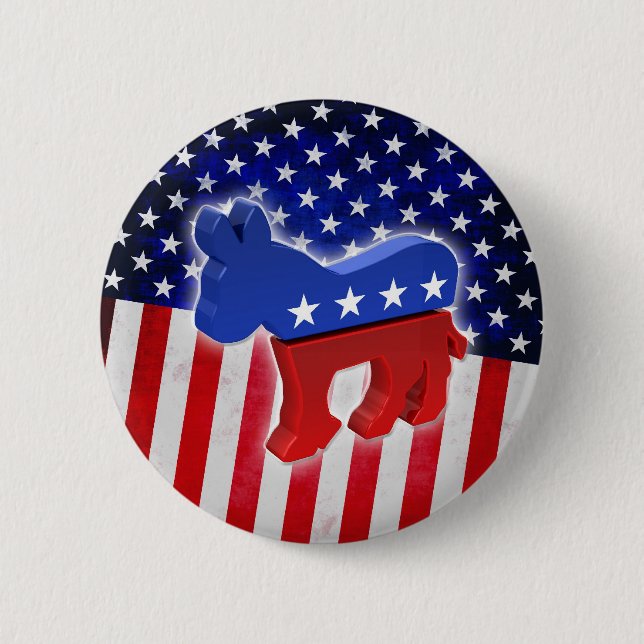 Democratic Donkey 2 Inch Round Button (Front)
