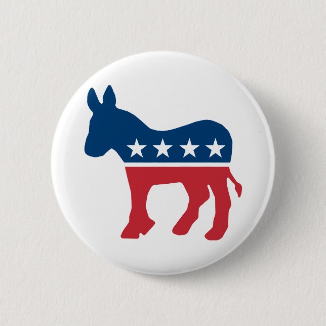 Democratic Donkey 2 Inch Round Button (Front)