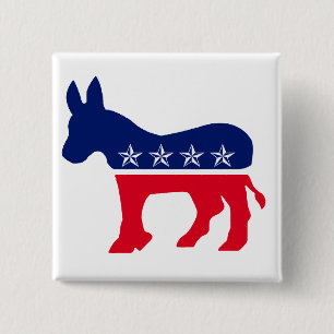 Democratic Donkey 2 Inch Square Button
