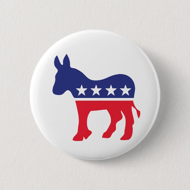Democratic Donkey American Politics 2 Inch Round Button (Front)