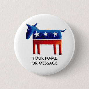 Democratic Donkey Custom Name Or Message 2 Inch Round Button