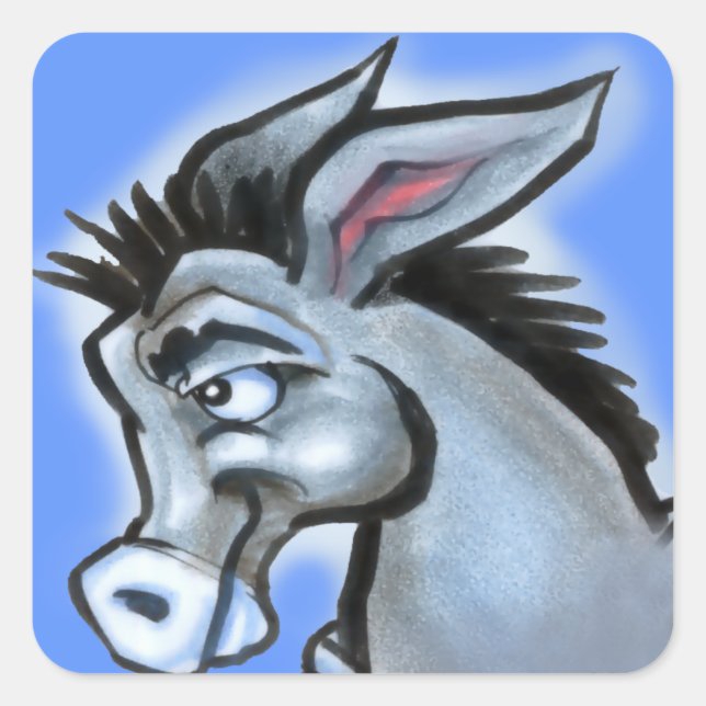 Democratic Donkey Square Sticker (Front)
